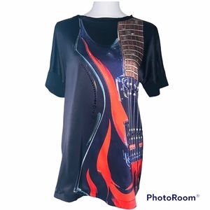 Marc Cain silk blend guitar top